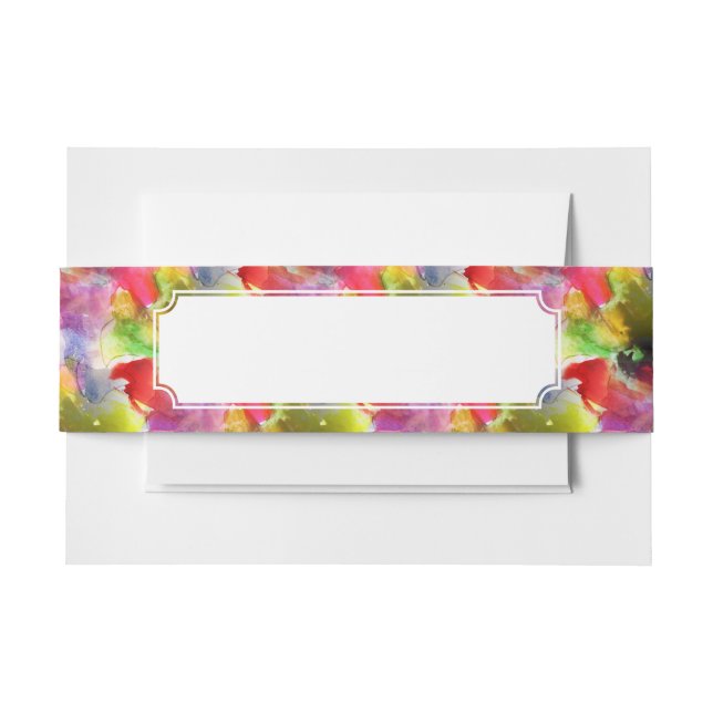 Bandeau De Faire-part Texture de conception rouge, aquarelle jaune (Devant Example)