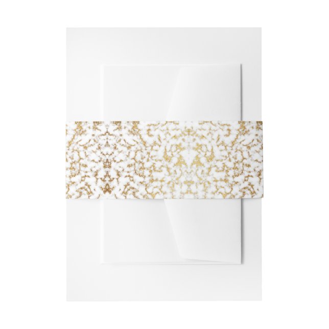 Bandeau De Faire-part Texture de marbre d'aluminium d'or (Devant example)