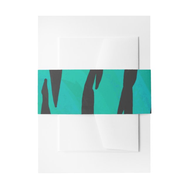Bandeau De Faire-part Tiger noir et Turquoise (Devant example)