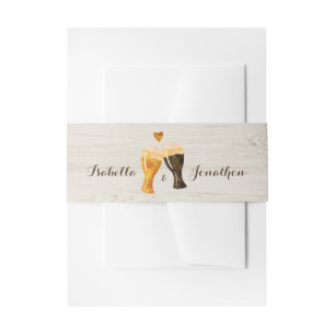 Bandeau De Faire-part Toast de bière russe en bois clair