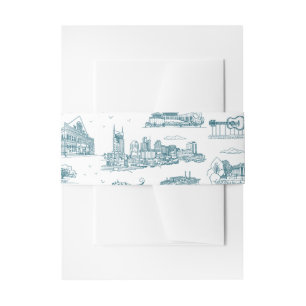 Bandeau De Faire-part Toile de Nashville Crépuscule sur fond blanc