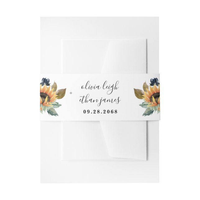 Bandeau De Faire-part Tournesol et Rose Bourgogne Rouge Mariage bleu de  (Devant example)
