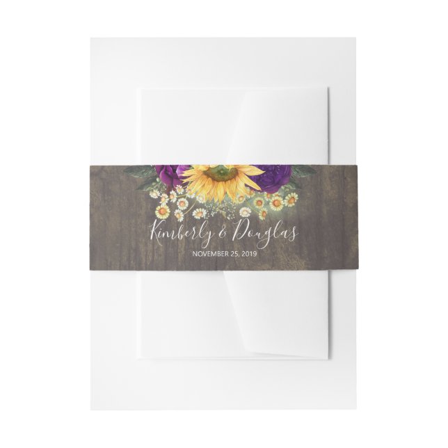 Bandeau De Faire-part Tournesol et violet Rose Russe Automne (Devant example)