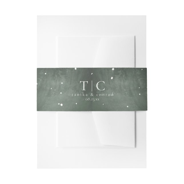 Bandeau De Faire-part Tournoi de neige rustique de mariage hivernal ID10 (Devant example)