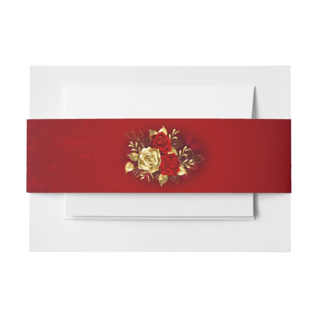 Bandeau De Faire-part Trois Roses de bijoux (Devant Example)