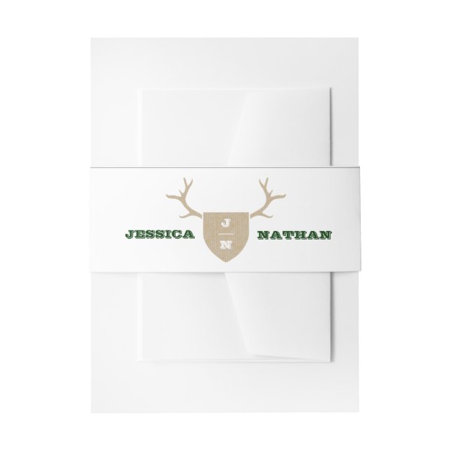 Bandeau De Faire-part Trophée Rustique Bande de ventre vert (Devant example)