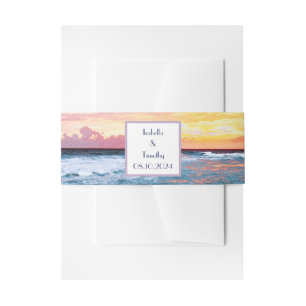 Bandeau De Faire-part Tropical Beach Destination Élégant Mariage moderne