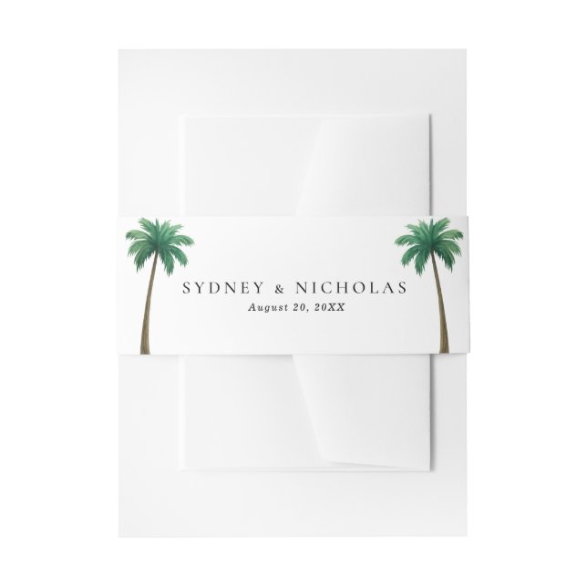 Bandeau De Faire-part Tropical Palm Trees Minimal Beach Wedding (Devant example)