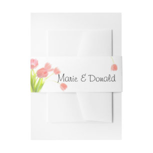 Bandeau De Faire-part Tulipes Roses Pâles Élégantes