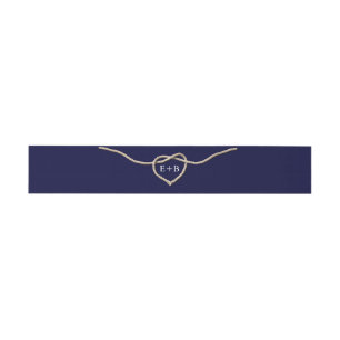 Bandeau De Faire-part Tying the Knot Navy Belly Band