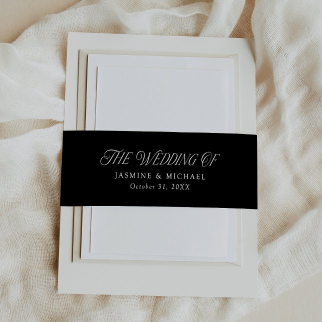Bandeau De Faire-part Typographie élégante Mariage noir et blanc (Créateur téléchargé)