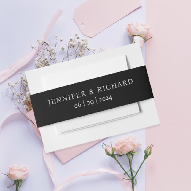 Bandeau De Faire-part Typographie Mariage simple et élégante en noir et  (Créateur téléchargé)