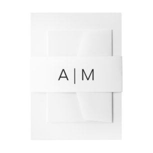 Bandeau De Faire-part Typographie minimaliste Mariage Chic Blanc noir