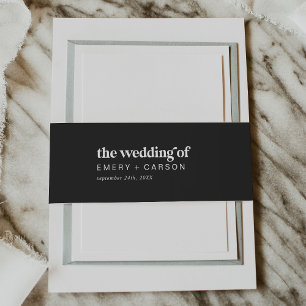 Bandeau De Faire-part Typographie moderne   Mariage gris charbon
