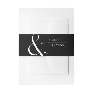 Bandeau De Faire-part Typographie moderne minimaliste noir blanc mariage