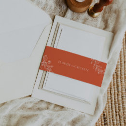 Bandeau De Faire-part Typographie Orange Floral Wedding Inviter Belly Ba