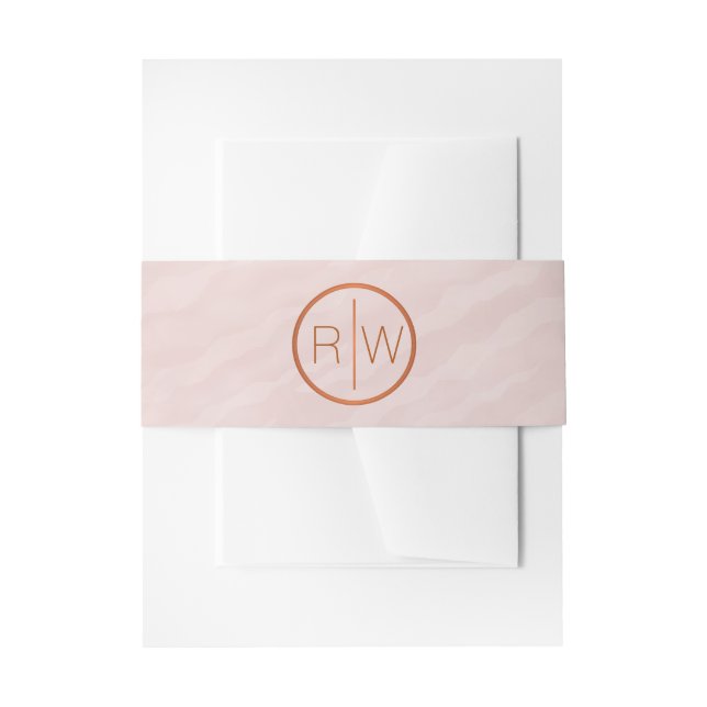 Bandeau De Faire-part Une suite Mariage Monogramme Rose (Devant example)