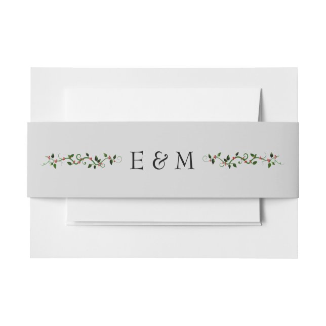 Bandeau De Faire-part Vacances d'hiver Mariage Holly Vine Matching (Devant Example)