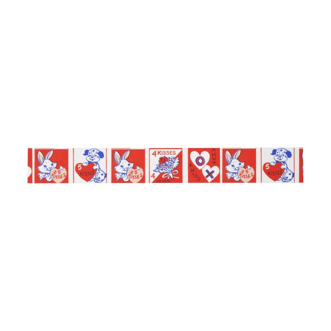 Bandeau De Faire-part Valentine Retro Love Hugs Motif (Plat)