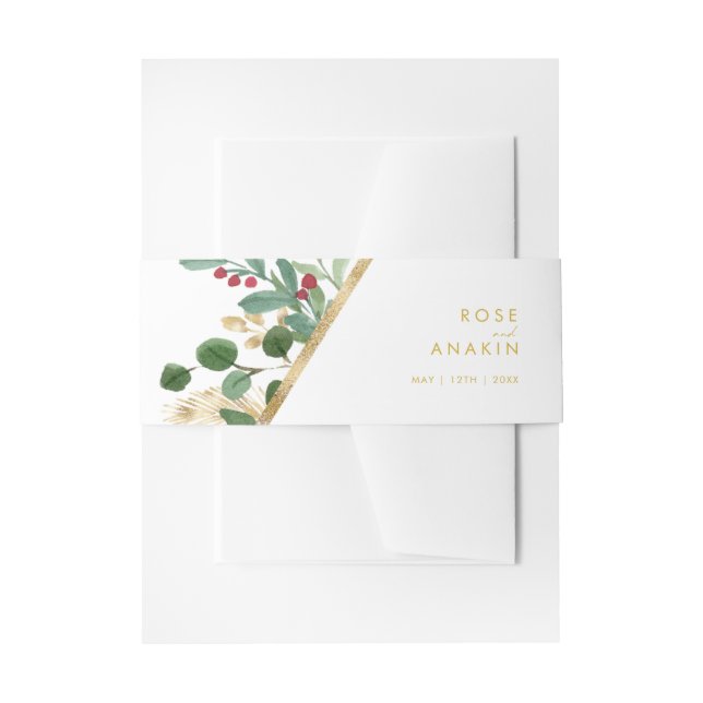 Bandeau De Faire-part Végétation de Noël moderne | Blanc (Devant example)