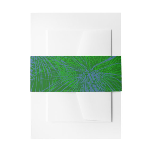 Bandeau De Faire-part Vert bleu Vacances Pine Motif (Devant example)