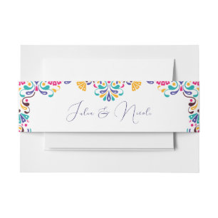 Bandeau De Faire-part Vibrant mexicaine Fiesta Style Mariage arc-en-ciel