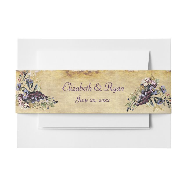Bandeau De Faire-part Vignoble, Aquarelle, Mariage sur mesure (Devant Example)