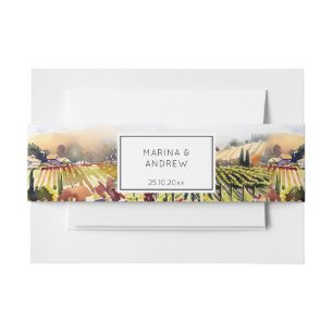 Bandeau De Faire-part Vignoble Napa Valley aquarelle mariage