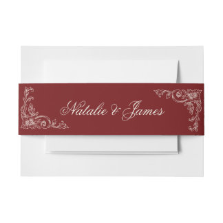 Bandeau De Faire-part Vintage Burgundy Old Money Fancy Wedding