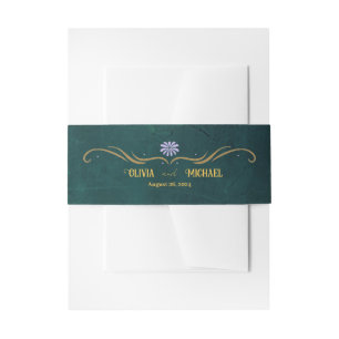 Bandeau De Faire-part Vintage Dark Green Invitation Belly Band