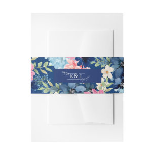 Bandeau De Faire-part Vintage floral Fleurs roses Quelque chose de bleu