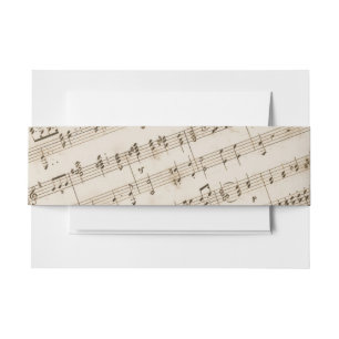 Bandeau De Faire-part Vintage Old Music Sheet Musical