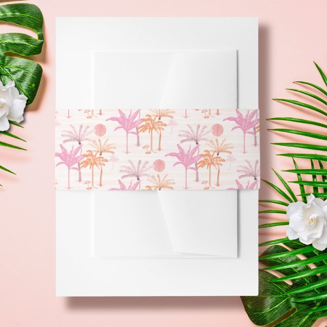 Bandeau De Faire-part Vintage Palm Tree Mariage tropical (Créateur téléchargé)