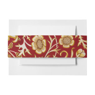 Bandeau De Faire-part Vintage William Morris Cherwell Rouge Floral Art