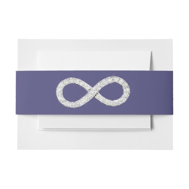 Bandeau De Faire-part Violet bleu Diamant Infinité Invitation Bande vent (Devant Example)