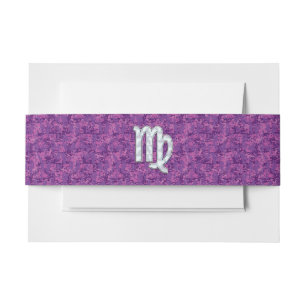 Bandeau De Faire-part Virgo Sign on Pink Fuchsia Camouflage numérique
