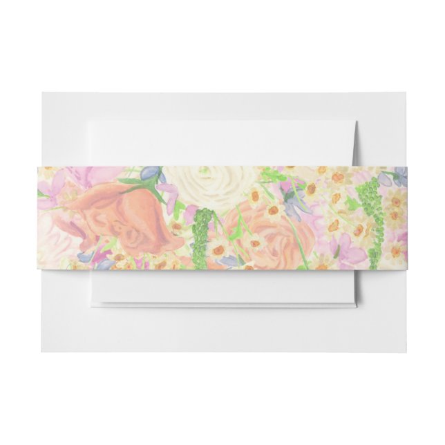 Bandeau De Faire-part Watercolor Floral Garden Party (Devant Example)