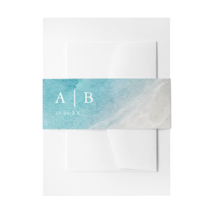 Bandeau De Faire-part Watercolor Ocean Summer Beach Mariage Invitation B