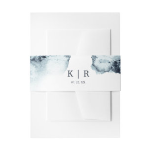 Bandeau De Faire-part Watercolor Waves Mariage Belly Band