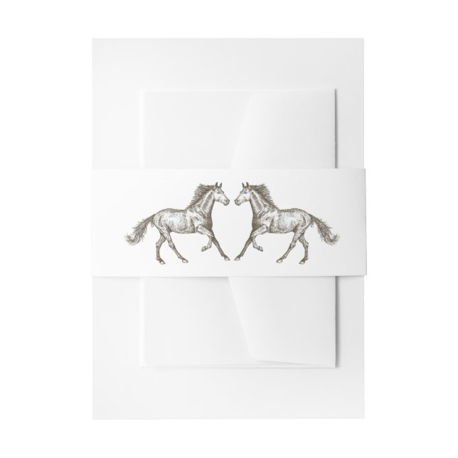 Bandeau De Faire-part Western Horse Mariage campagnard Russe Brown (Devant example)