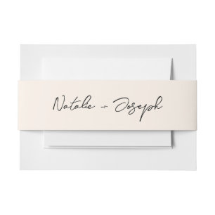 Bandeau De Faire-part Whimsical Black manuscrit rétro amusant Mariage mi