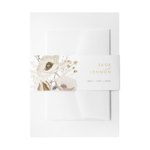 Bandeau De Faire-part Whimsical Fleur sauvage Invitation Bande de ventre