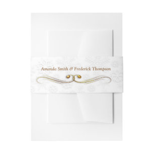 Bandeau De Faire-part White Christmas Mariage Belly Band