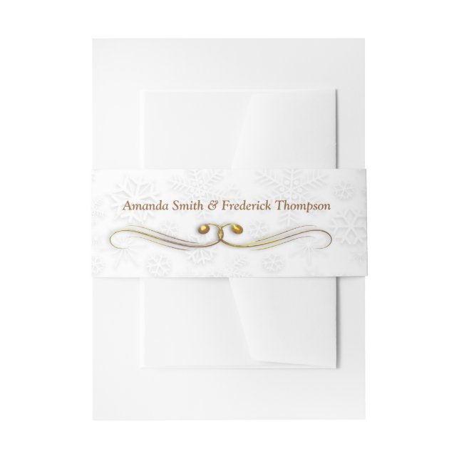 Bandeau De Faire-part White Christmas Mariage Belly Band (Devant example)