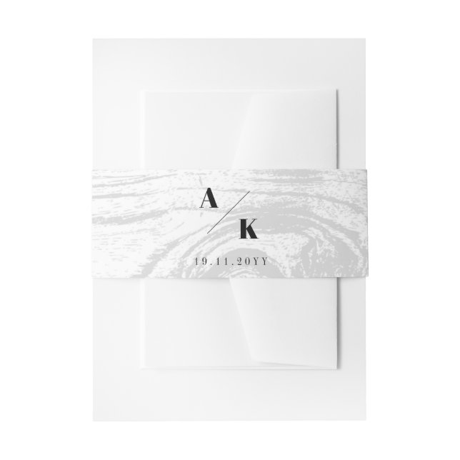 Bandeau De Faire-part White Rustic Woodgrain Texture Chic Mariage d'hive (Devant example)