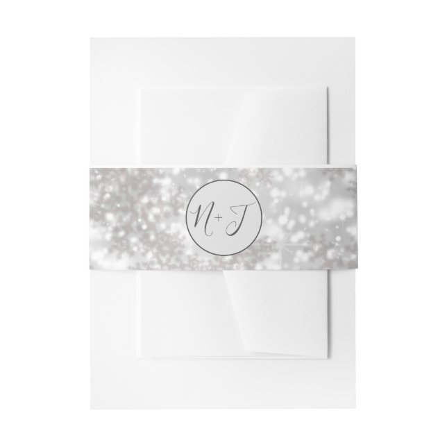 Bandeau De Faire-part White Snowflakes Winter Wonderland Mariage (Devant example)