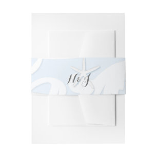 Bandeau De Faire-part White Starfish Blue Beach Mariage élégant