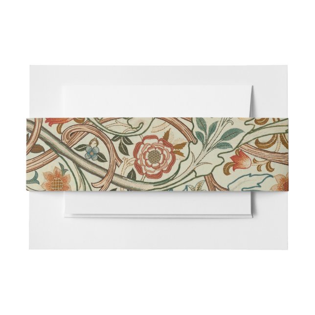 Bandeau De Faire-part William Morris Acanthus Broderie Motif Floral (Devant Example)