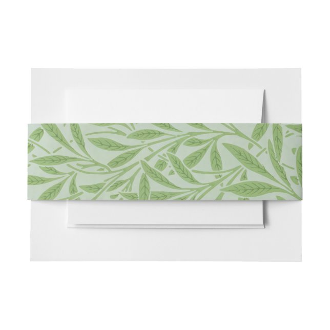 Bandeau De Faire-part William Morris Fleur Willow Classic Green (Devant Example)
