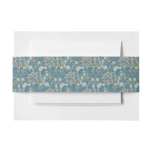 Bandeau De Faire-part William Morris, motif Art nouveau, algues, bleu, f